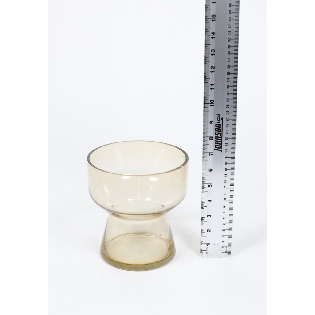 Yellow Wide Mouth Vase Cracked on bottom